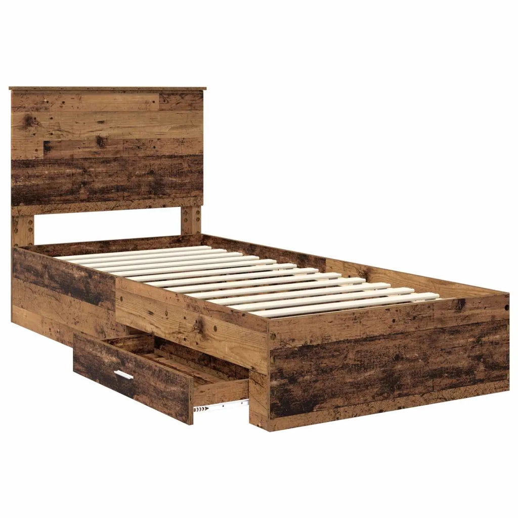 Struttura del letto Legno vecchio 90 x 190 cm Legno multistrato