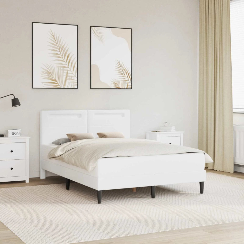 Struttura del letto con testiera Bianco 140 x 190 cm Similpelle 42028023