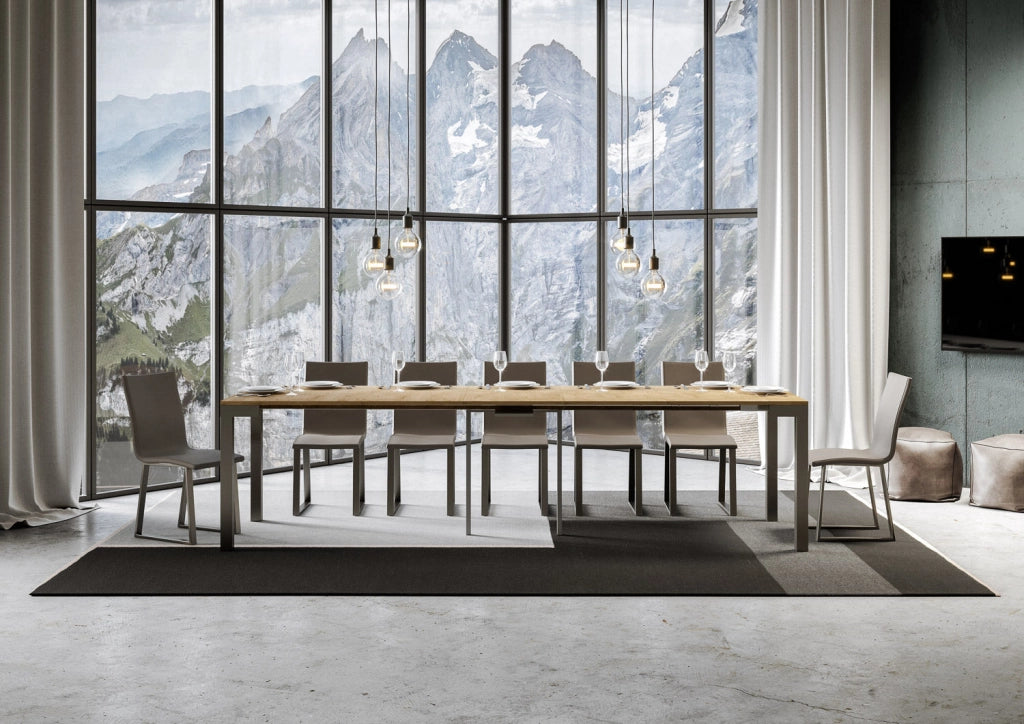 Consolle Allungabile 90-300x40x77 cm in Nobilitato Marrone