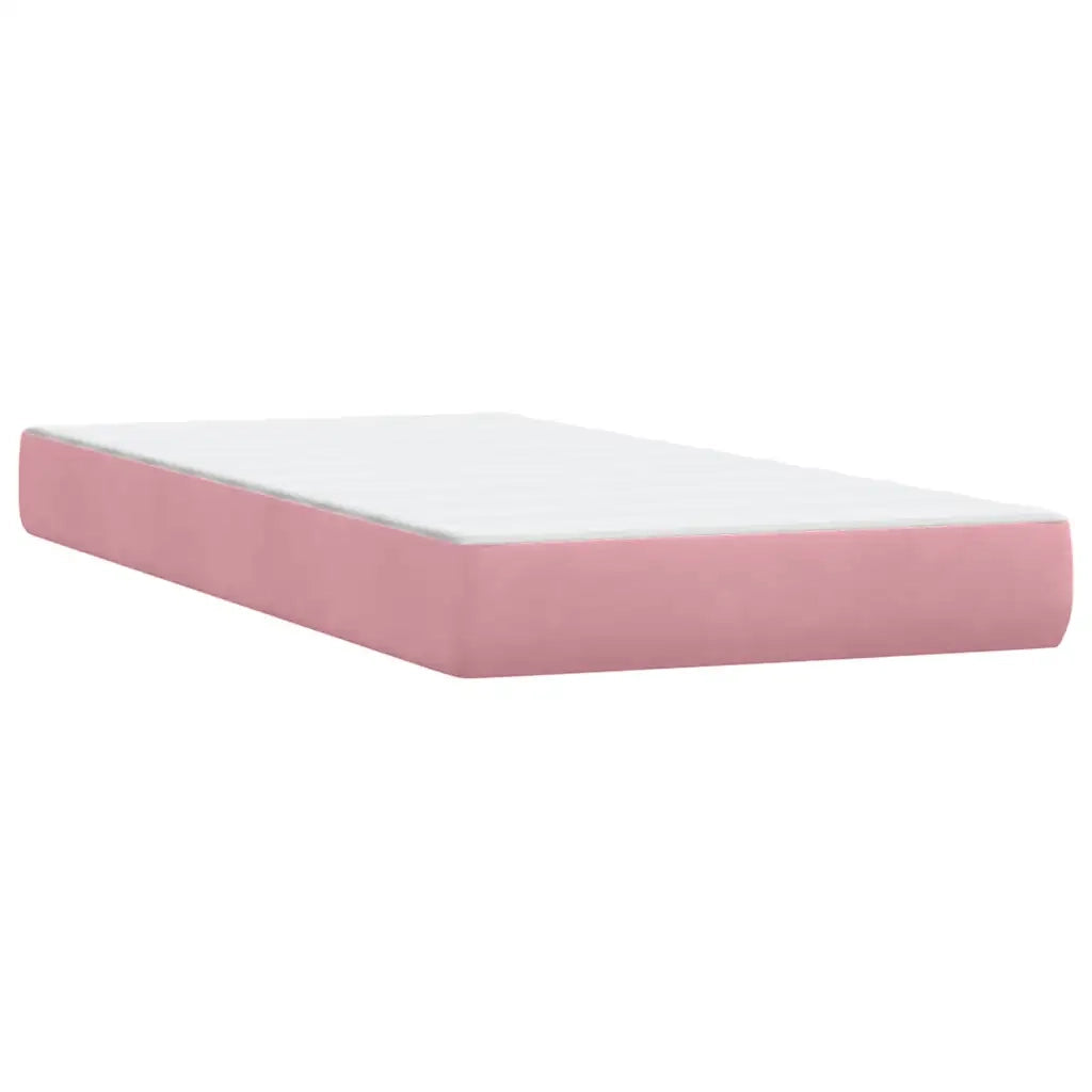 Giroletto a Molle con Materasso Rosa 80x220 cm Velluto 3316430