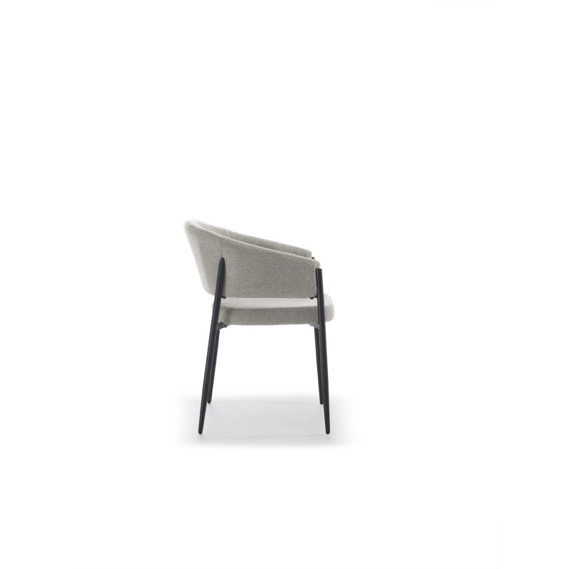 Sedia in tessuto easy-clean Gambe in metallo verniciato Maya 59.5cm X 54cm H 78.5cm Stones