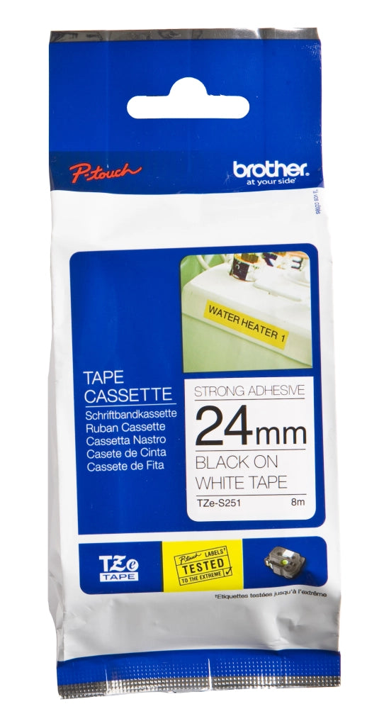 Brother tze-s251 nastro per etichettatrice nero su bianco tz - TZES251