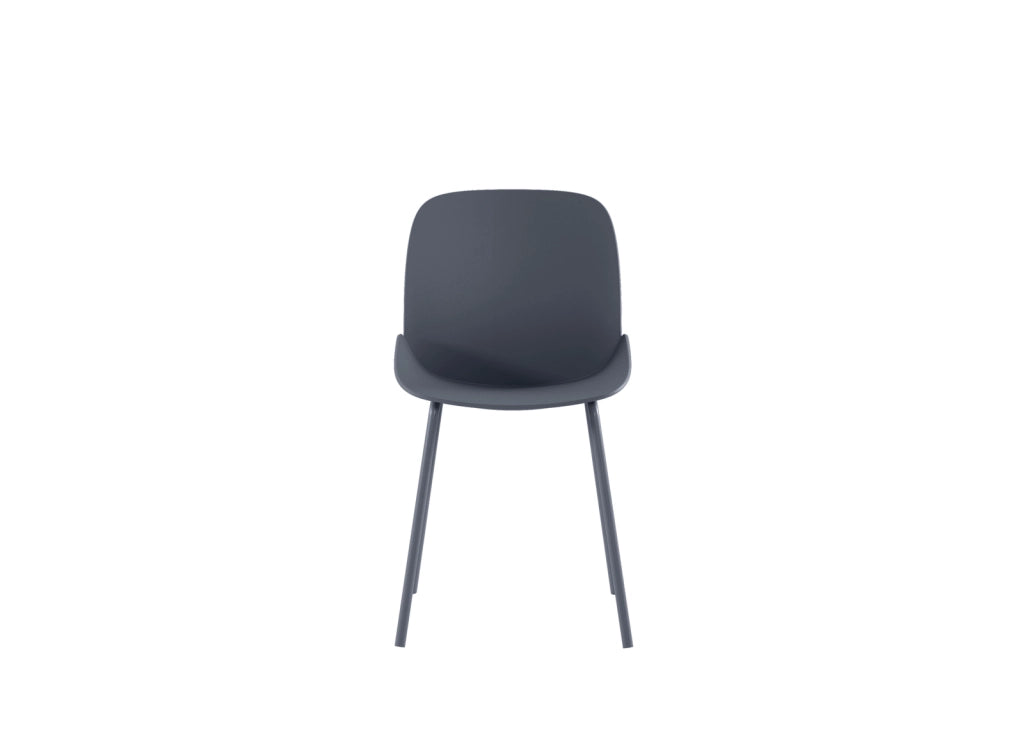 Sedia Eva Design Moderno in Polipropilene Grigio Scuro con Gambe in Metallo - Struttura Robusta per Interni ed Esterni - Alta Qualità