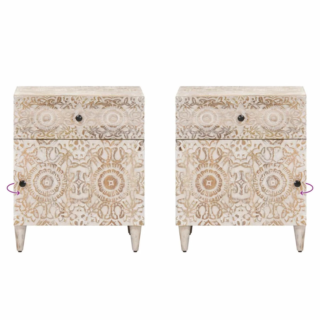 Mobiletto da Letto con cassetto Bianco 50 x 33 x 60 cm