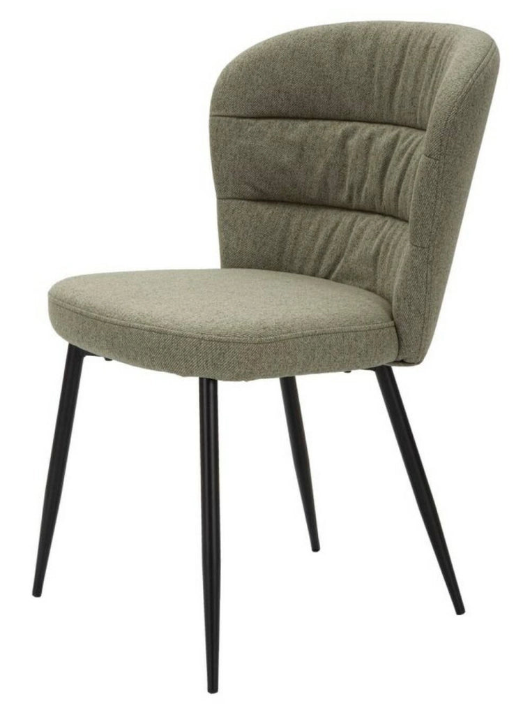 Set di 2 sedie Leo, Seduta indoor, Sedia imbottita, Poltrona multiuso, 58x61 h85 cm, Nero e Verde