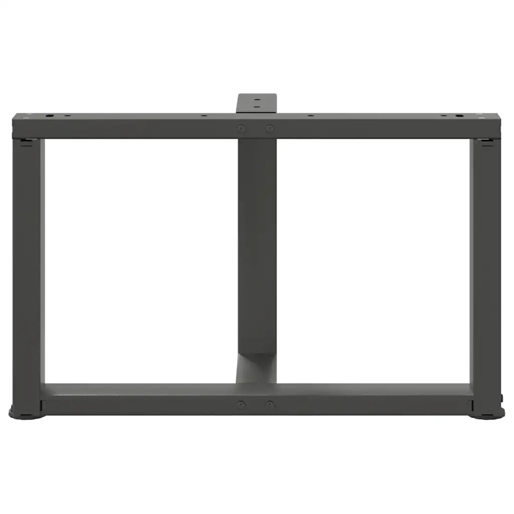Gambe per Tavolino da Caff¨¨ a Forma di T 2 pz | Piede del tavolo Antracite 70x25x(42-43) cm Acciaio