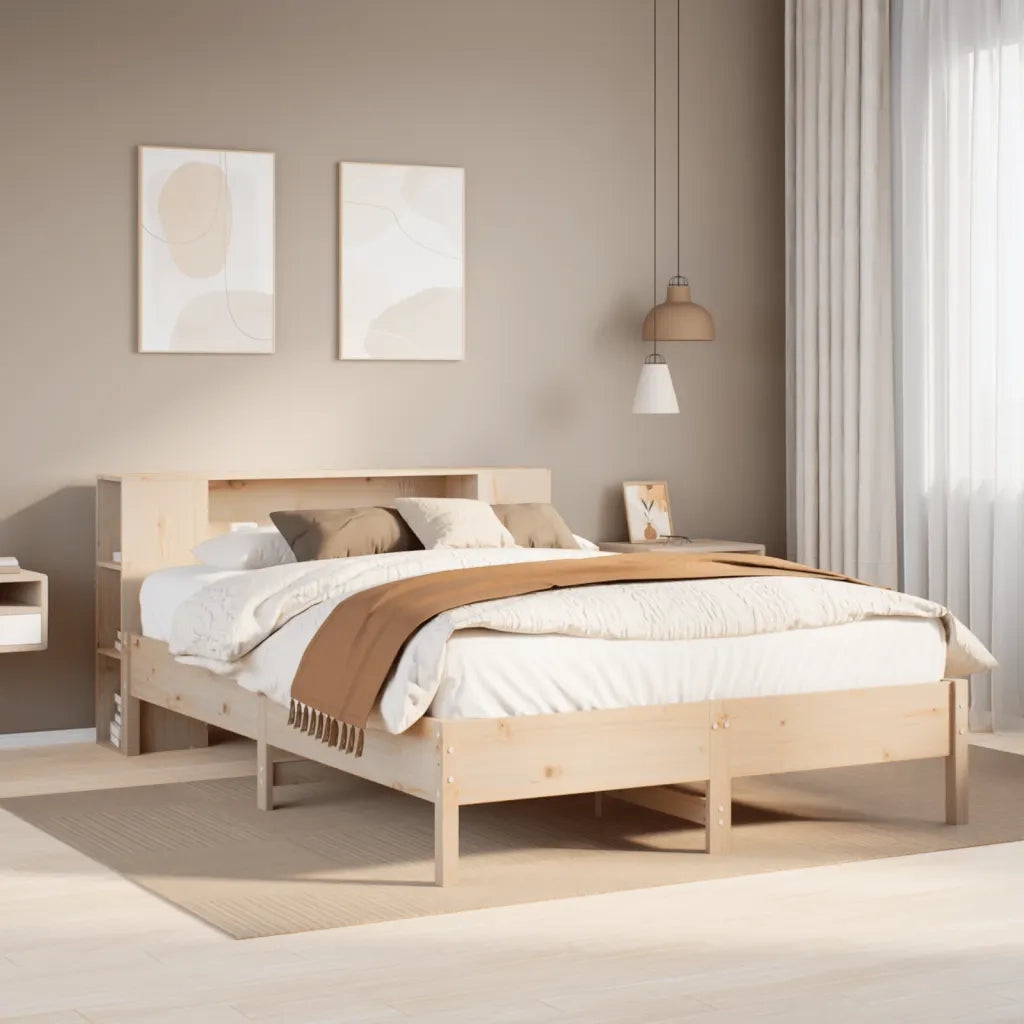 Letto Libreria senza Materasso 160x200 cm in Legno di Pino 3322825