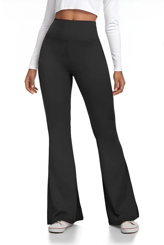 Leggins con Cintura Alta con Incisione V - Sportleggins con Flusso - Materiale Stretto per Fitness - Controllo della Cintura - Materiale Leggero e Elastico