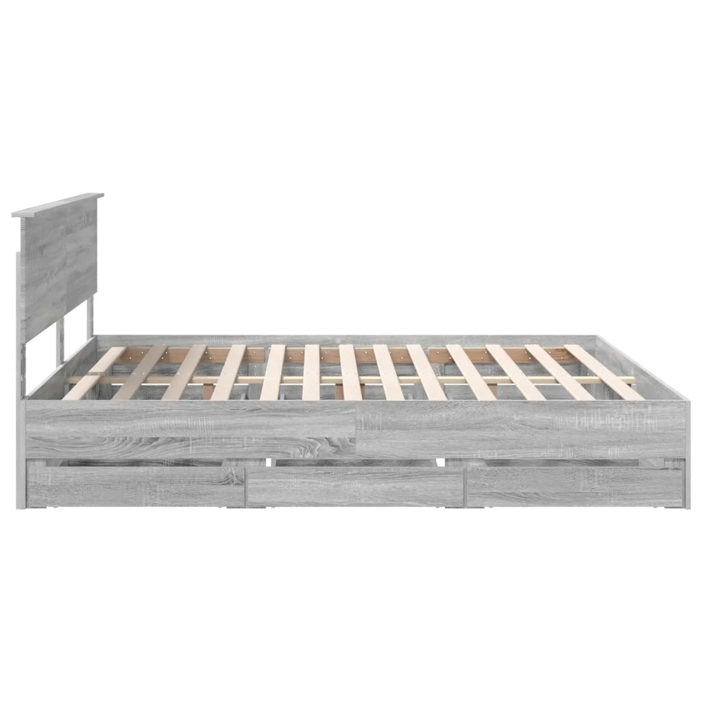 Struttura del letto con cassetto Grigio Sonoma 180 x 200 cm