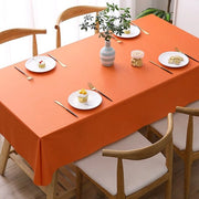 Tavolo impermeabile in PVC, lavabile, resistente all'olio, resistente all'impatto d'acqua e senza pieghe, tovaglia rettangolare per interni, esterni, cucina e eventi - colore arancione - 140*220