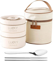 Lunchbox Portatile Isolante - In Acciaio Inossidabile, Resistente al Microonde, Chiusura Ermetica e Stivabile - Adatto a Bambini e Adulti (1000 ml)
