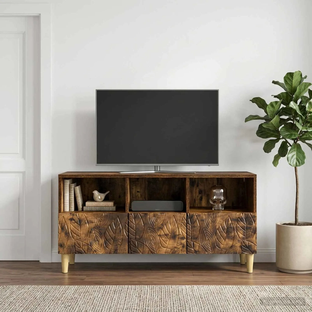 Mobile TV 102 x 34,5 x 50 cm Rovere Fumo Legno ingegnerizzato 895140