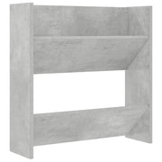 Scarpiera moderna a parete pratica e spaziosa 60 x 18 x 60 cm realizzata in truciolato grigio cemento 02_0047889