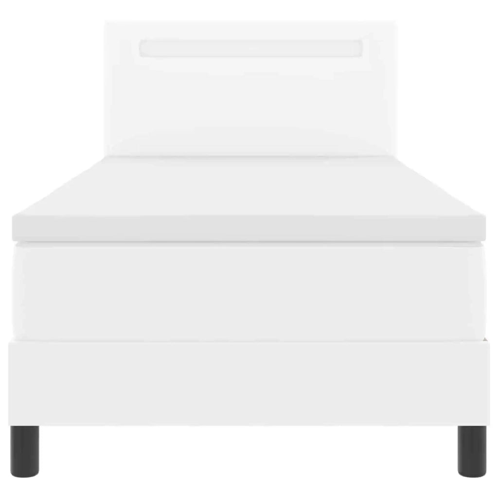Letto a molle con materasso Bianco 90 x 200 cm Pelle sintetica 3339033