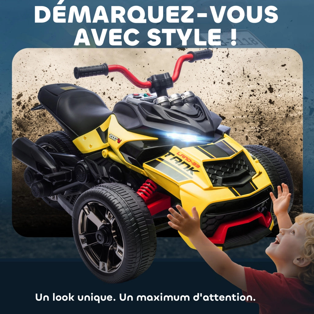Auto elettrica per bambini ¨C zephmum ¨C gialla 12V 3 ruote