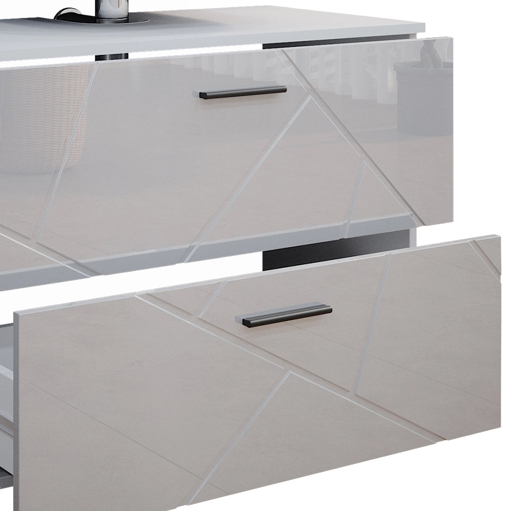 Vicco Set mobili bagno Bianco lucido 3 pezzi, base 80 cm
