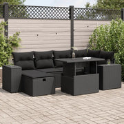 Set Divani da Giardino con Cuscini 8 pz Nero in Polyrattan 3327935