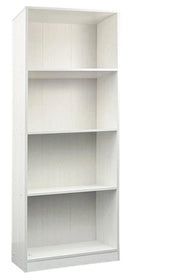 LIBRERIA MODERNA IN LEGNO BIANCO CON 4 RIPIANI DIMENSIONI 60X24X170 CM
