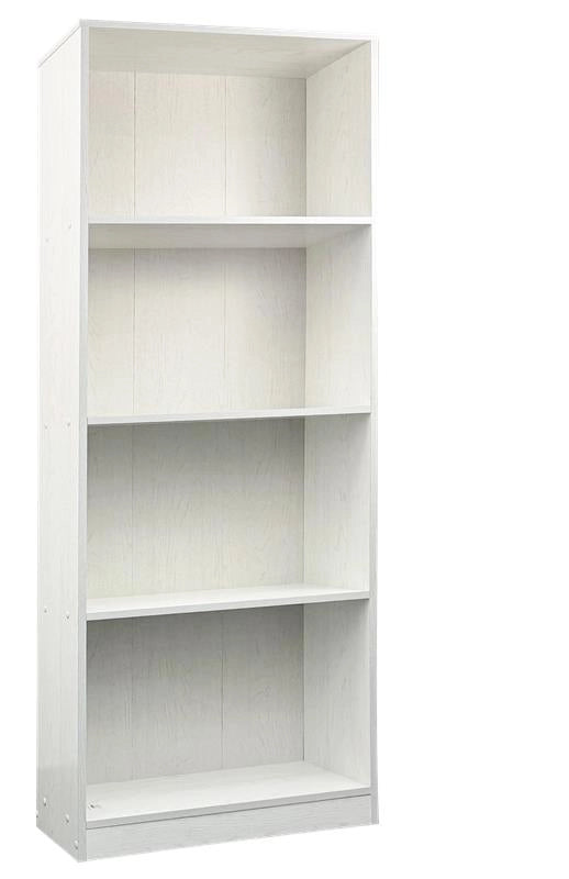LIBRERIA MODERNA IN LEGNO BIANCO CON 4 RIPIANI DIMENSIONI 60X24X170 CM