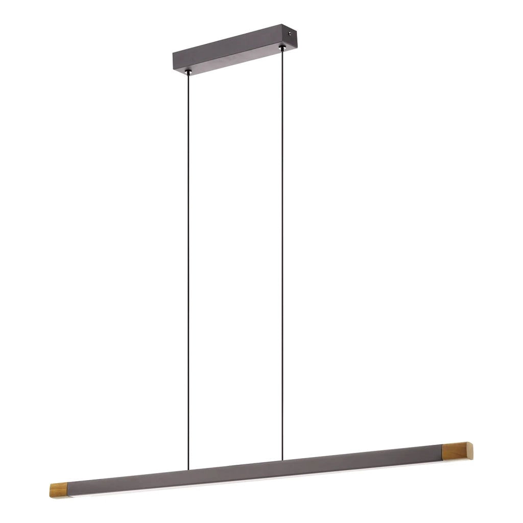 Lampadario A Sospensione Moderno Lisciana Alluminio Grigio 1 Luce Led 18W 2000Lm