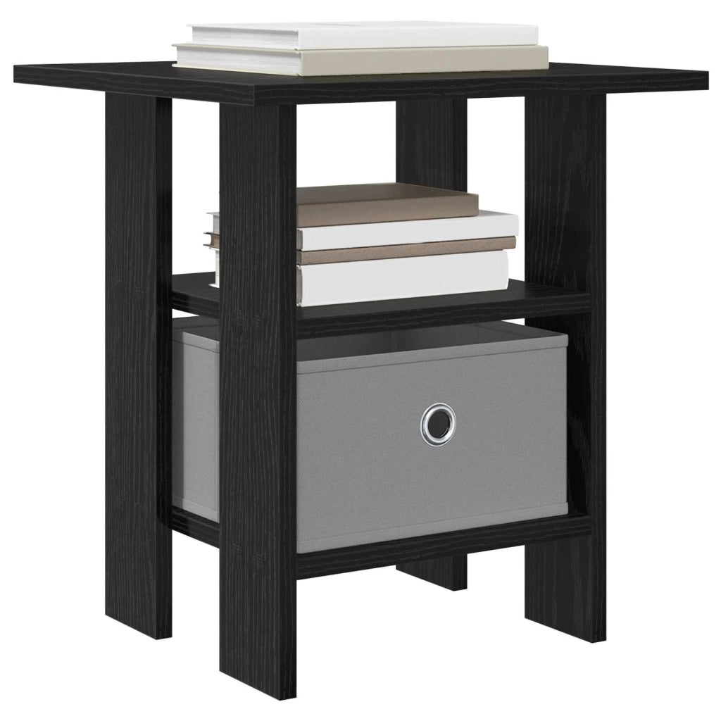 Comodino Rovere Nero 41 x 40 x 45 cm Legno multistrato