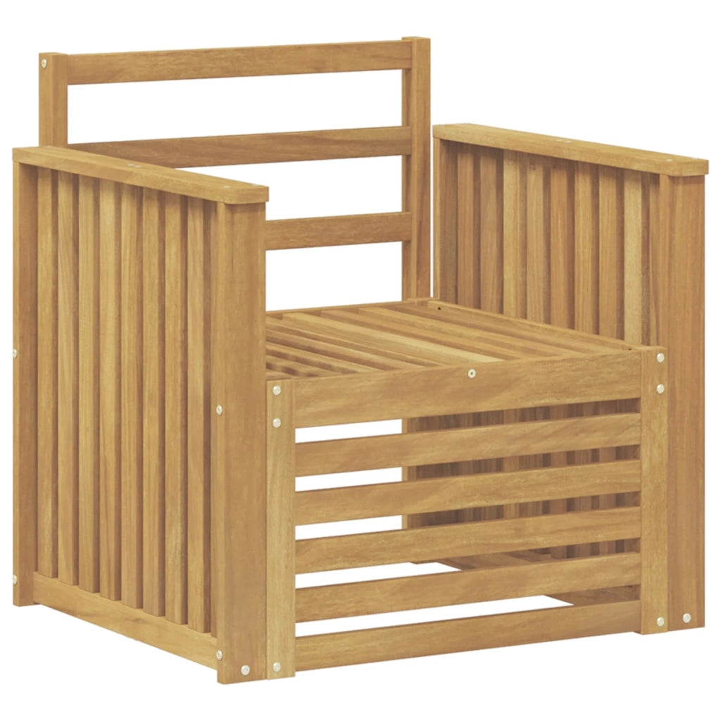 Set di divani da esterno-Sofa da giardino Legno di Acacia Massello Bianco 152811