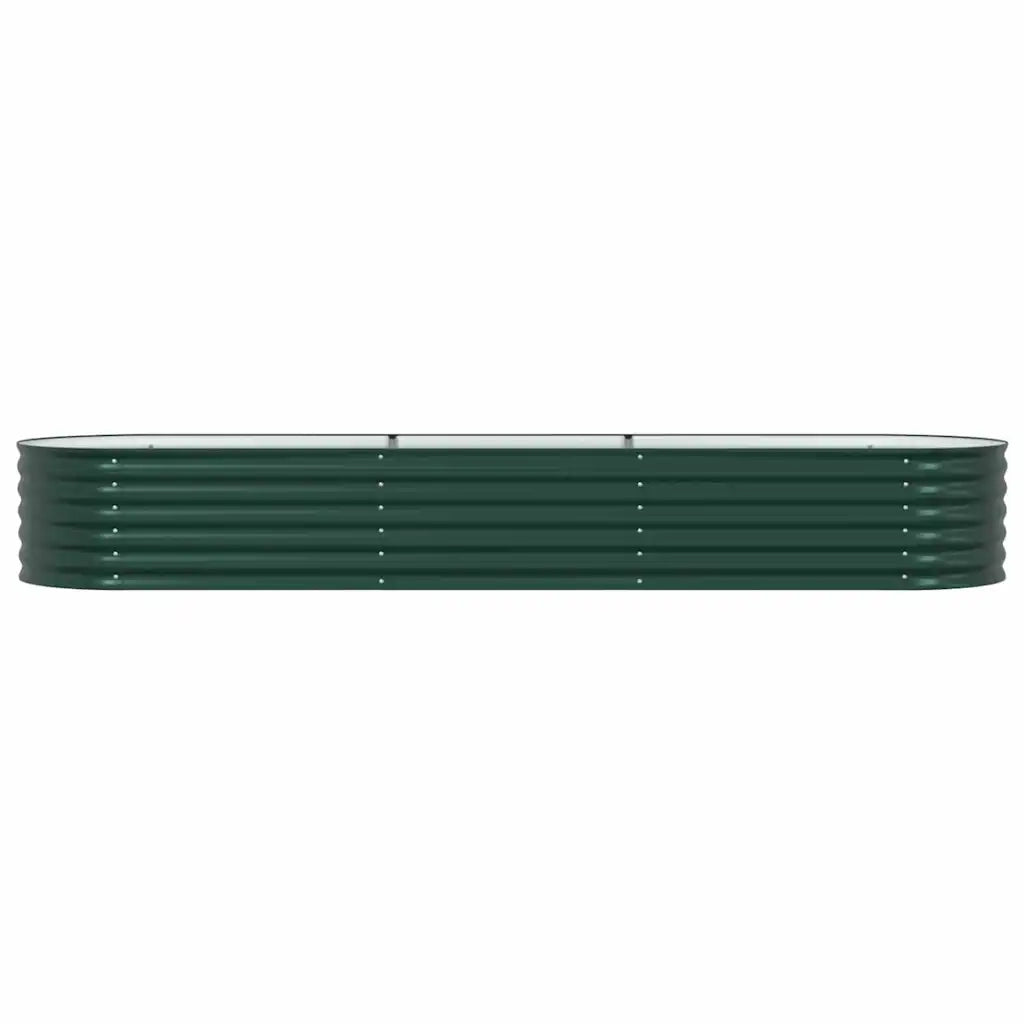Fioriere | Cassetta per fiori | Letto Rialzato Verde 320 x 80 x 44 cm Acciaio
