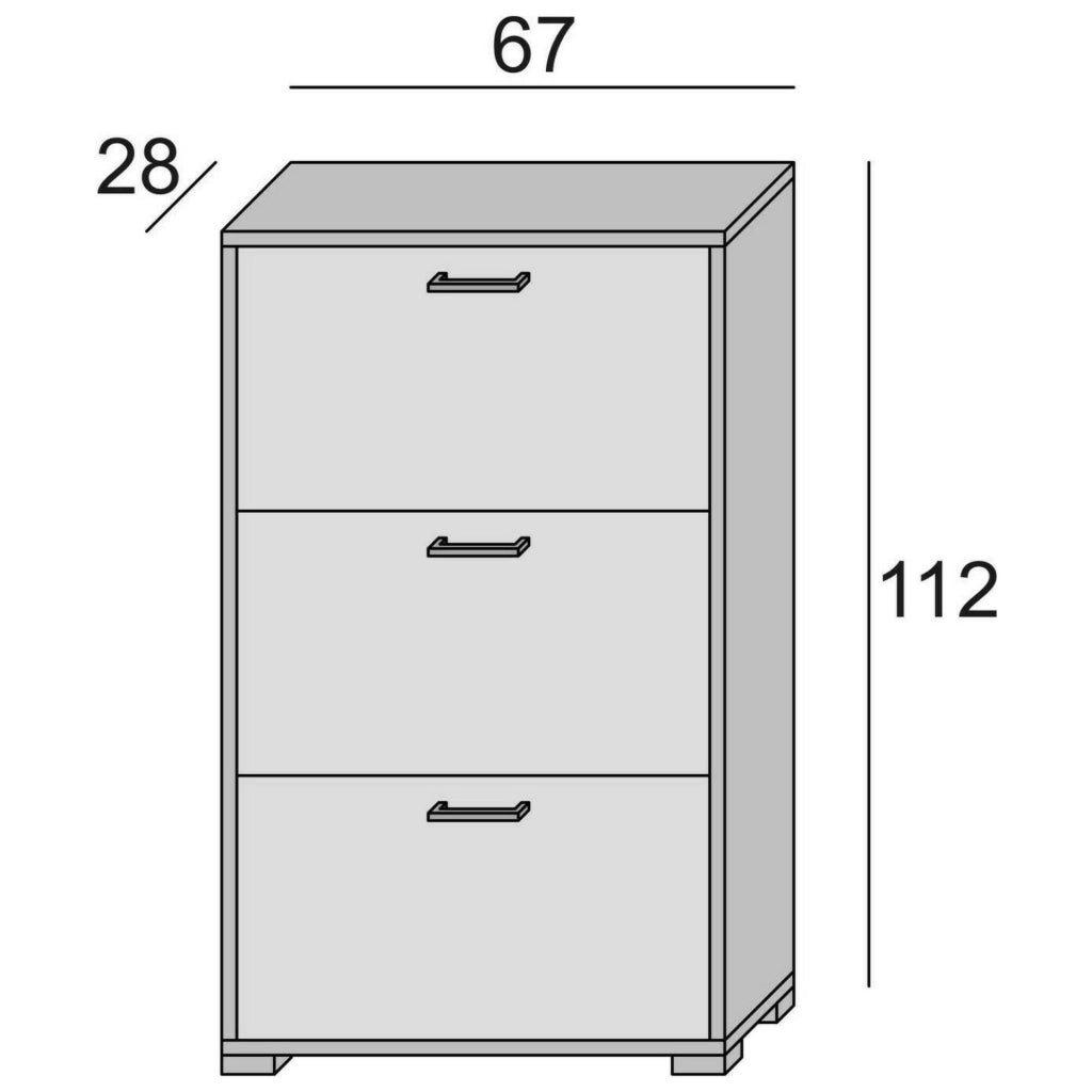 Mobile Portascarpe Axinite, Scarpiera 18 Paia Made in Italy, 67x28x112h cm Bianco