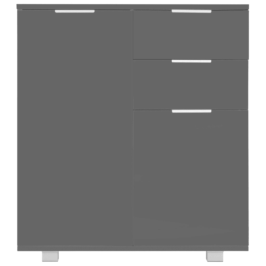 Credenza con Finitura Lucida Grigia 71x35x80 cm in Truciolato 283717