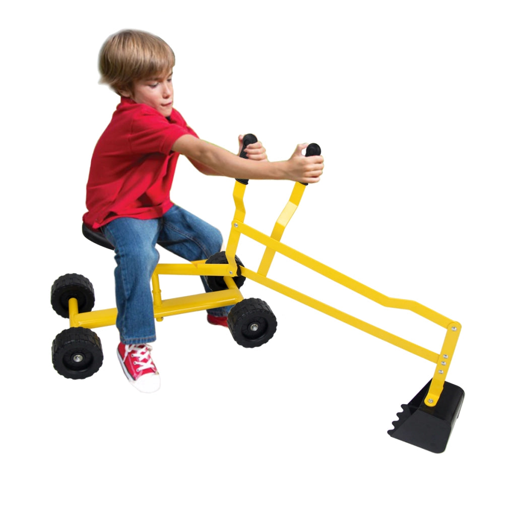 Ruspa giocattolo cavalcabile per bambini-Rscavatore di sabbia metallico per bambini con rotazione di 360¡ã 56x35x81cm