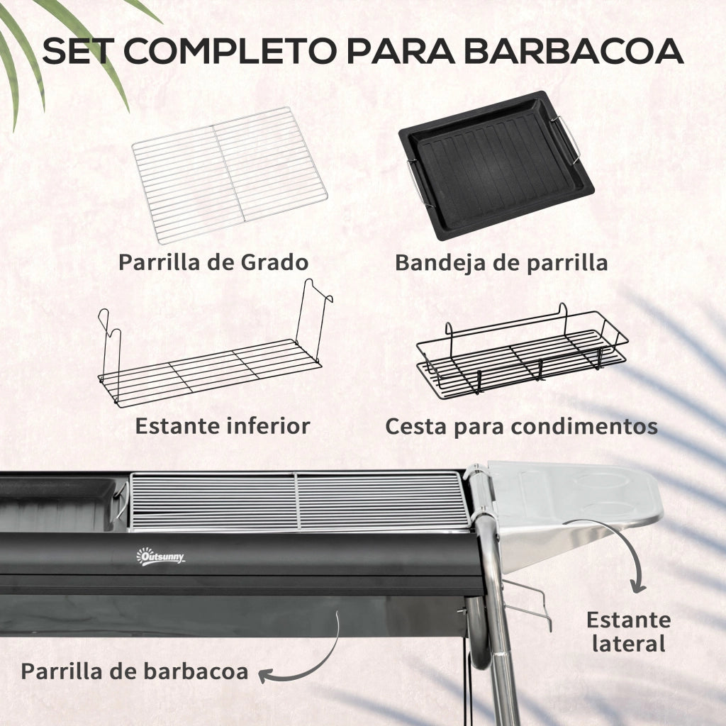 Barbecue a Carbone con Griglia Acciaio Inox ¨C Zephmum ¨C 107x63x75 cm Nero