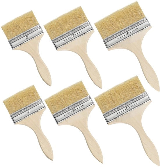 Set di pennelli per verniciare riutilizzabili da 6 pezzi - 3 misure 10/16-15/24 cm - per verniciatura a spruzzo - silicone - gesso - verniciatura - pennelli per verniciare