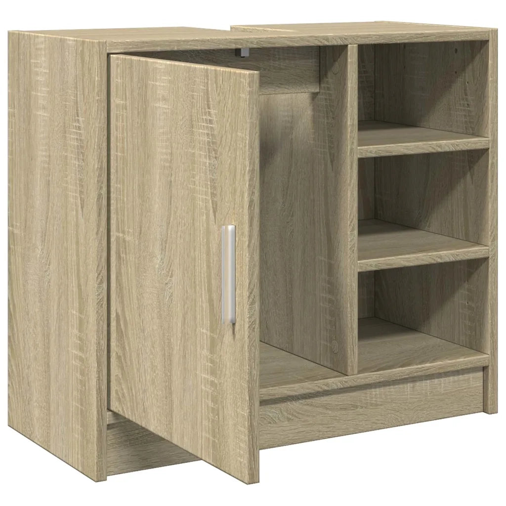 Mobile Lavabo-Armadietto da bagno Rovere Sonoma 63x29x55 cm Legno Multistrato 850277