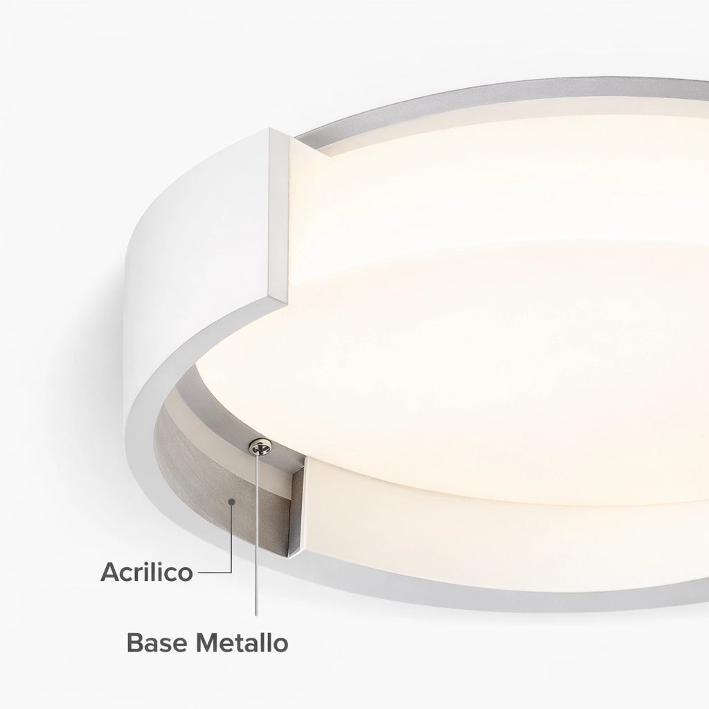 Plafoniera Tonda LED 60W Dimmerabile con Telecomando, Luce Calda Fredda e Naturale Selezionabili, 4800 Lumen, Design Moderno Bianco, Luce Soffitto Interno