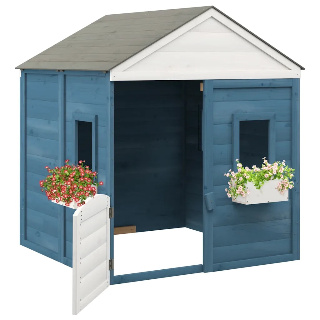 Casetta con Porta Chiudibile e Vasi Fiori Legno Massello Abete 93688