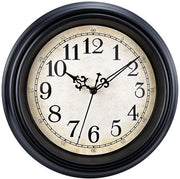 Orologio da Parete Classico 30cm Silenzioso Retro da Parete senza Suono per Salotto - Camera da Letto - Batteria, Nero