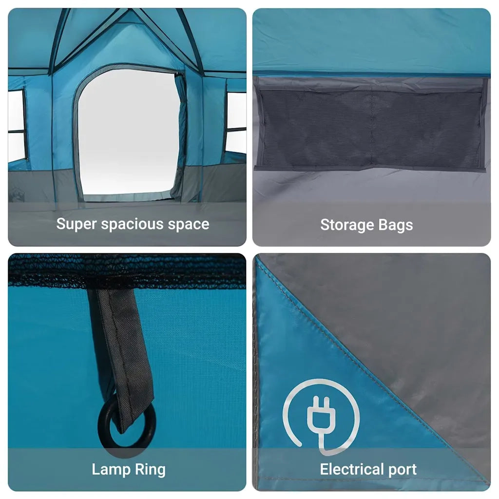 Tenda Familiare con tetto Blu e Grigio 622 x 295 x 238 cm 4100701