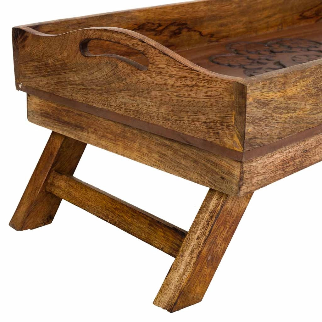 Vassoio in legno marrone fatto a mano 70x30x20h