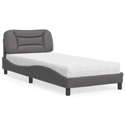 Letto con Materasso Hvar Grigio 90x190 cm in Similpelle 3208692
