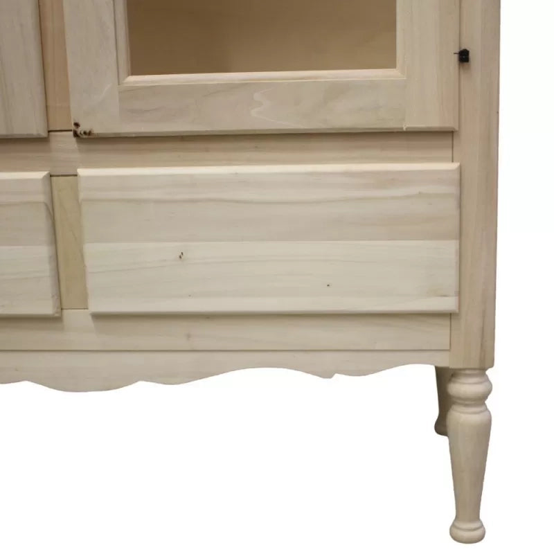 Vetrina 2 porte 2 cassetti classica legno grezzo 102x42x191 (952) - Mobili 2G