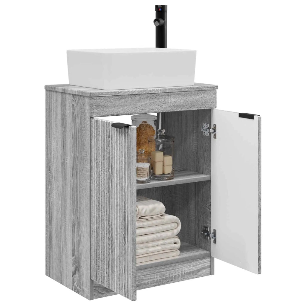 Mobile da bagno con lavabo Sonoma grigio 54 x 35 x 83 cm 890164