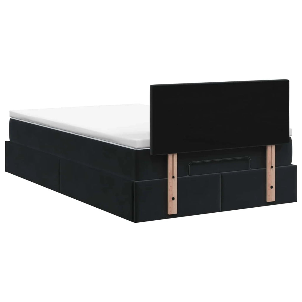 Letto Ottomano con Materasso e LED Nero 120 x 190 cm Velluto 3458219