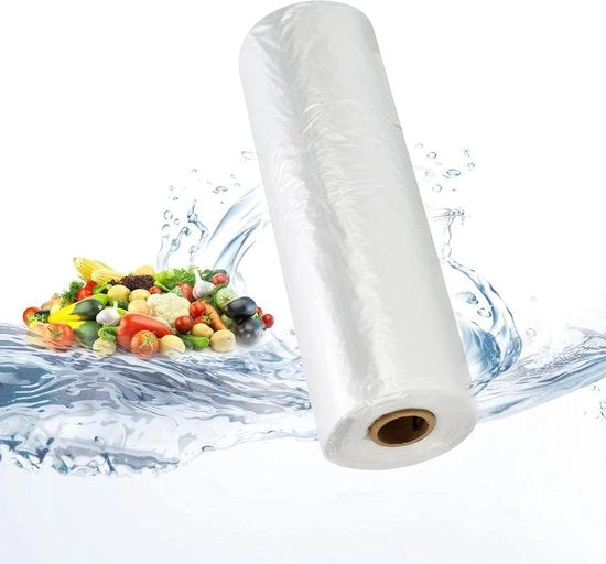 Zaino in Polietilene per Frutta e Verdura su Rullo - Tavola di Presentazione in Plastica Translucida per Carni - 9 pollici x 14 pollici x 18 pollici - 250 Sacchetti su Rullo - per Frutta, Verdura, Cibo, Carni Sacchetti per Congelatore
