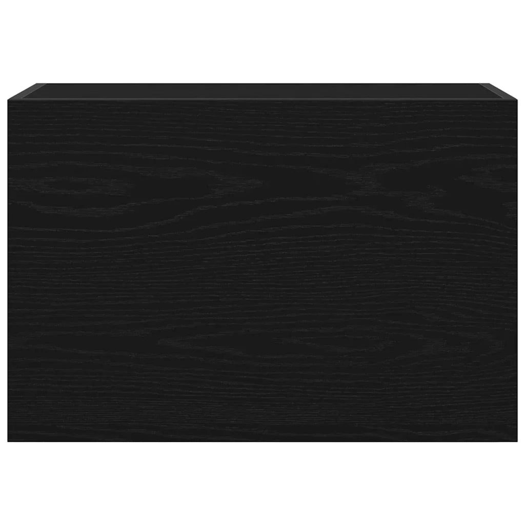 Mobiletto da bagno a parete nero design pratico 60 x 25 x 40 cm multifunzionale stile minimalista legno nero 02_0051261
