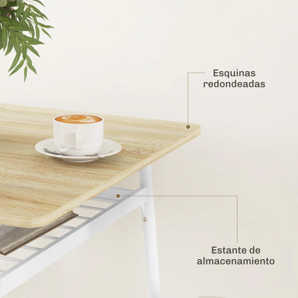 Tavolo da pranzo allungabile con sedie ¨C zephmum ¨C bianco, acciaio e rovere