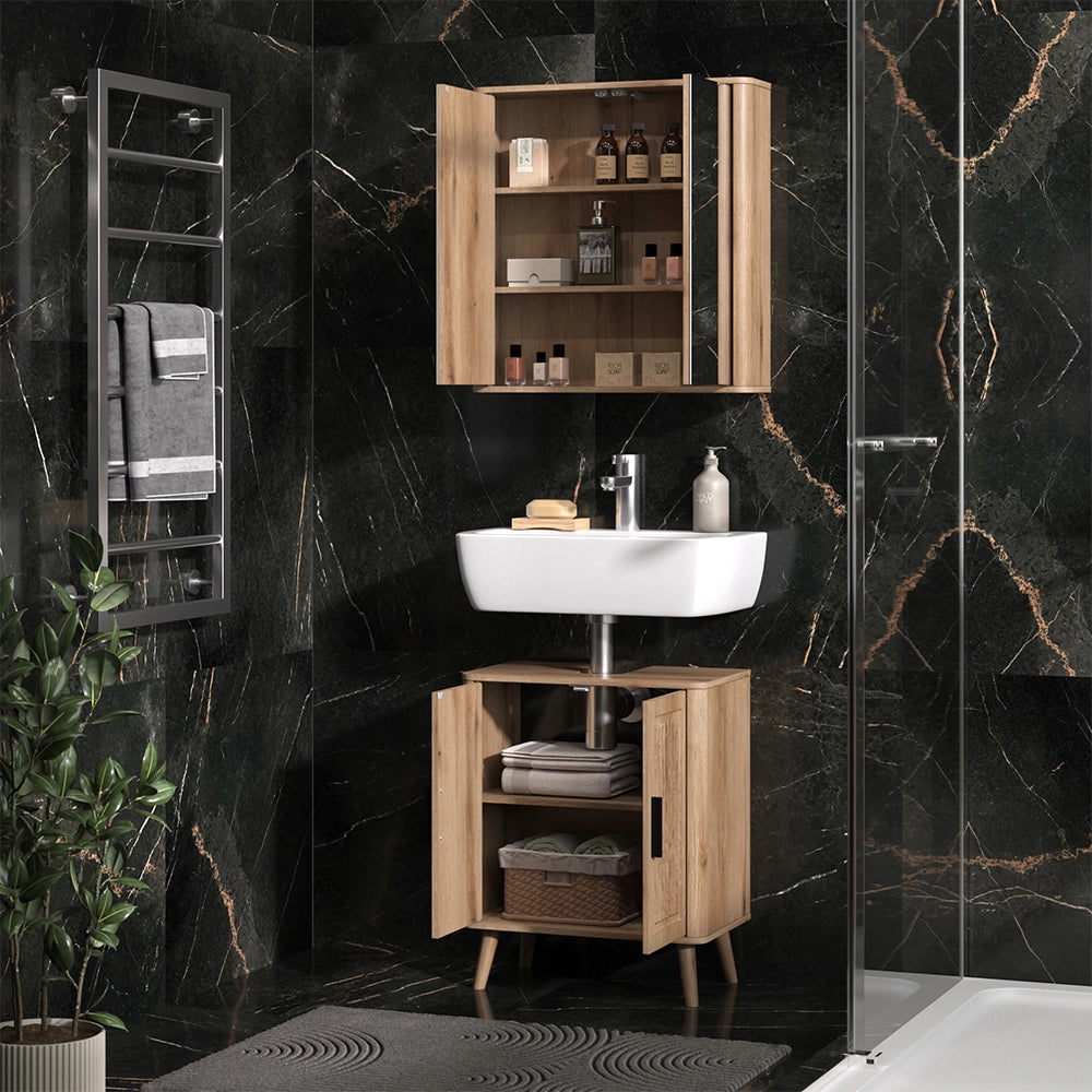 Set mobili bagno Skara Rovere 2 parti Vicco
