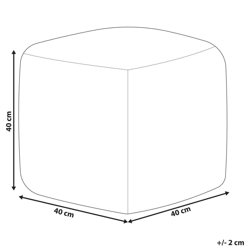 Pouf cotone e poliestere bianco e grigio 40 x 40 cm stile boho soggiorno camera da letto