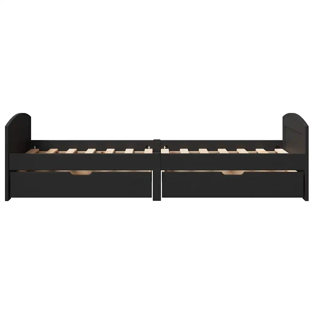 Dormeuse con 2 Cassetti senza Materasso-Divano Letto Nero 90x200 cm IRUN 911686