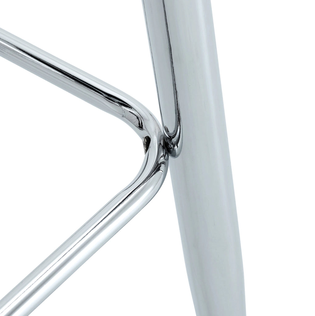 Set di 2 sgabelli da bar 100 cm bianchi e argento in PU