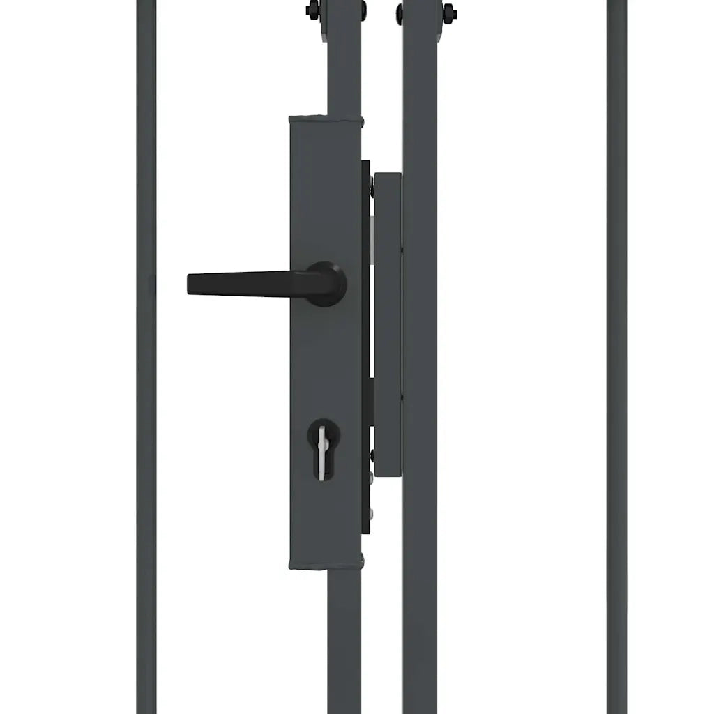 Cancello da Giardino con Parte Superiore Arcuata Assen Grigio 42008958